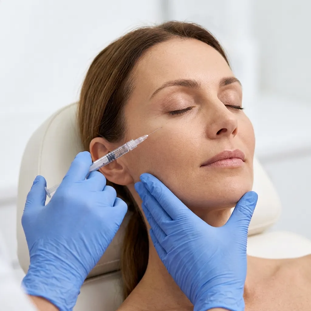 Hyaluronic acid filler treatment focused on the cheek area